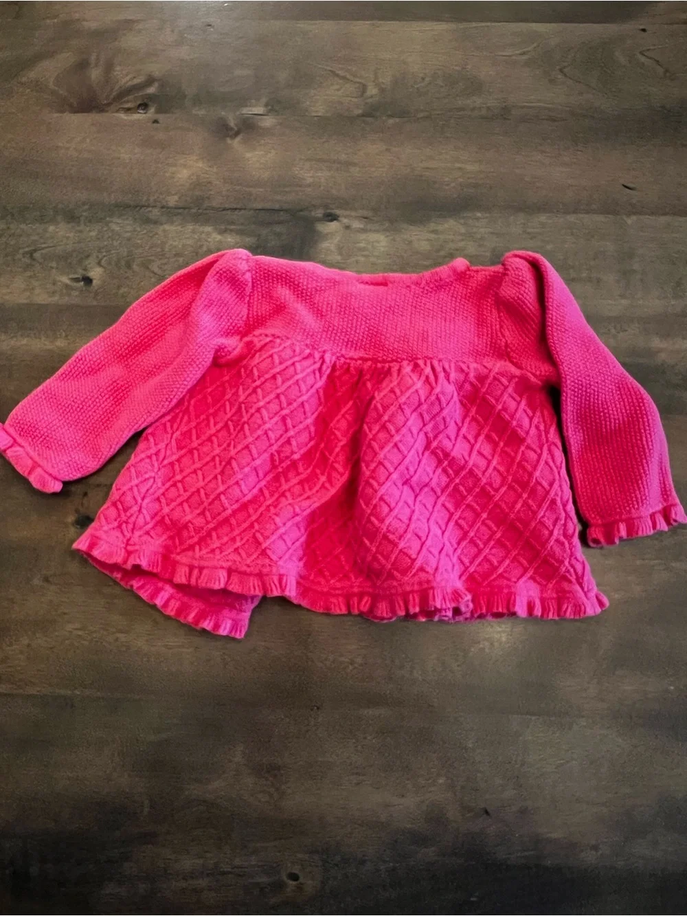 Gymboree Baby Girl Pink Cable Knit Cardigan Sweater 6-12 Months